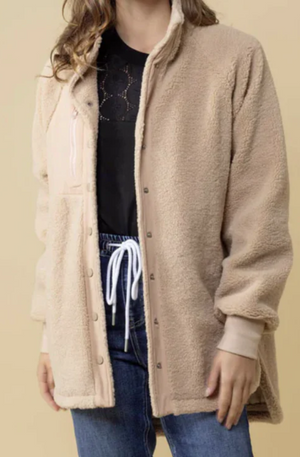 CHARLO FRANKIE SHERPA JACKET- BEIGE - CH130B