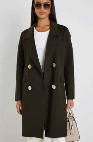 BY ROSA - STOCKHOLM DOUBLE BREASTED COAT - KHAKI