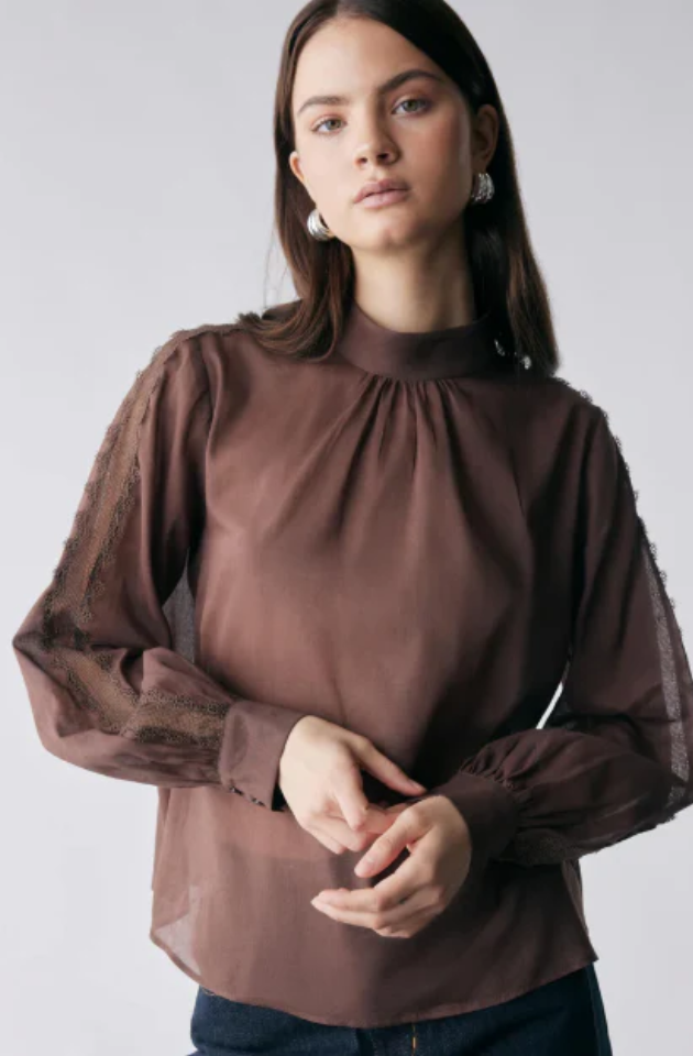 ESMAEE CAPTURE BLOUSE - CHOCOLATE - 17045.5984   COMING SOON / PRE-ORDER