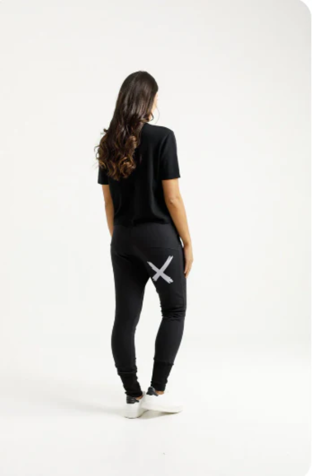 HOME-LEE  ALPINE APARTMENT PANTS - BLACK WITH A LILAC X - HL500 02