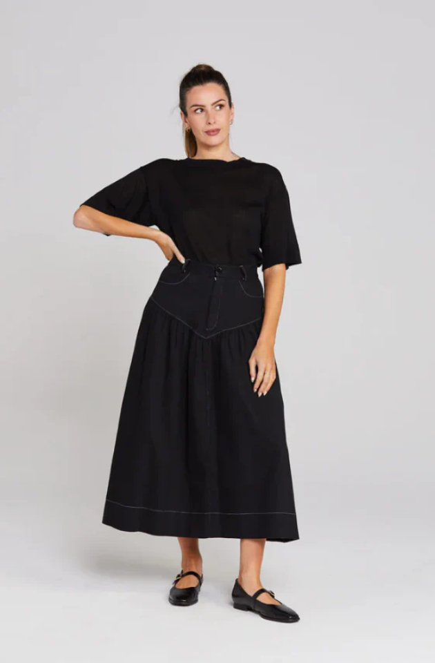 THING THING ZOEY SKIRT - BLACK - TTW4171 01