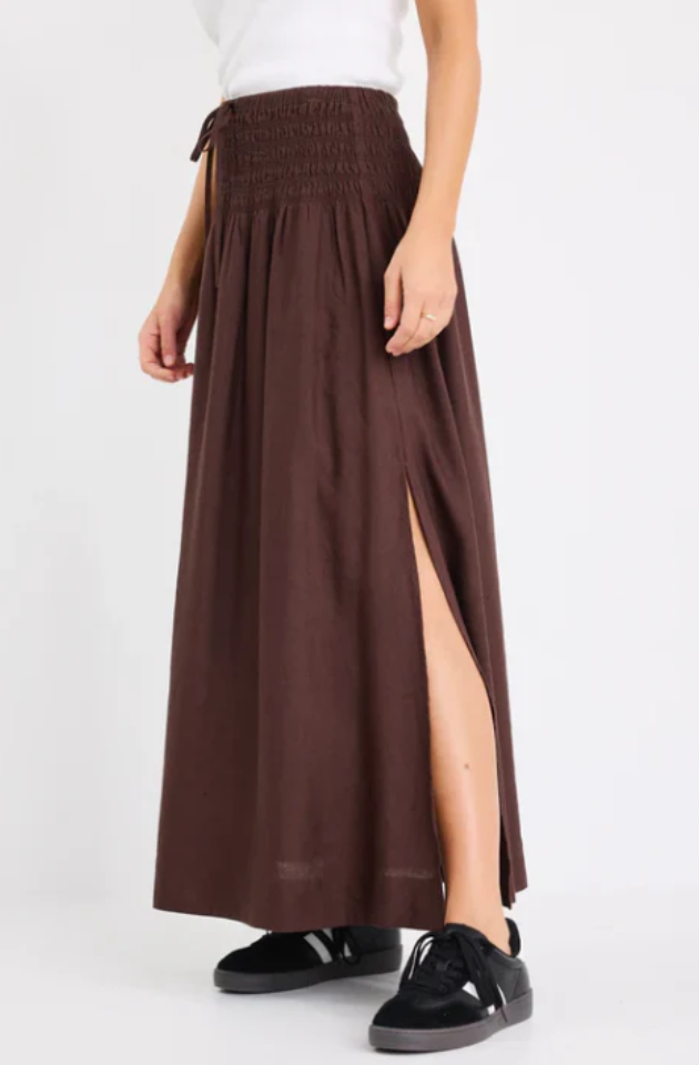 RE:UNION BYRON MAXI SKIRT - CHOCOLATE