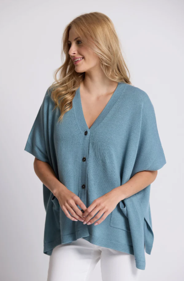 STELLA & GEMMA ELLIOT CARDIGAN - DUCK EGG - ES25SS346