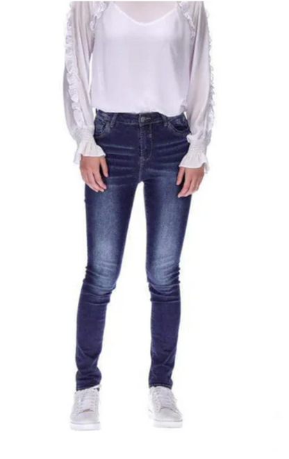 HONEY DENIM CORMAC HIGHWAISTED LONG JEAN - DARK BLUE -J203-6