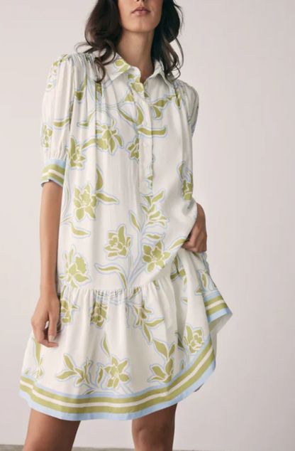 ESMAEE TRANQUILITY MINI DRESS - OLIVE FLORAL - 57811.6017