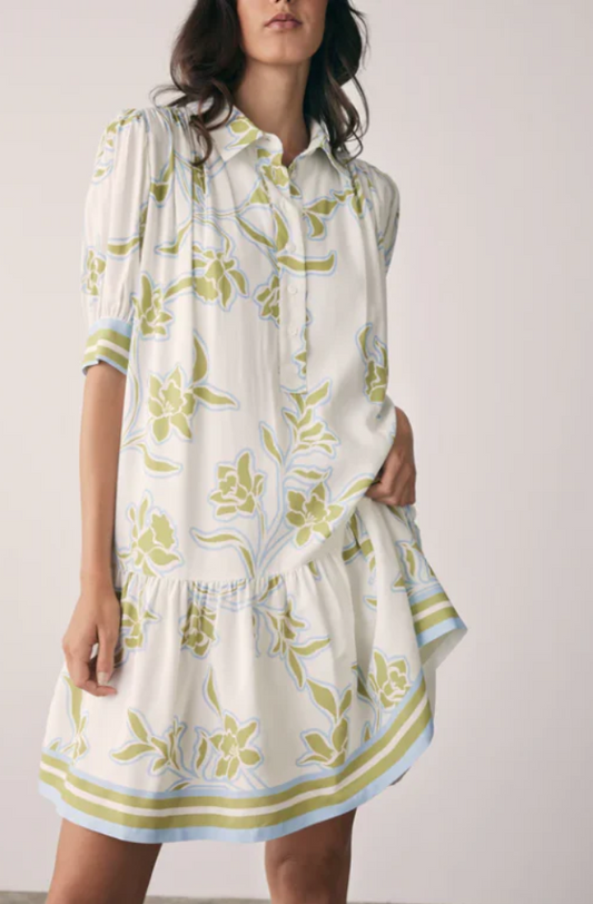 ESMAEE TRANQUILITY MINI DRESS - OLIVE FLORAL - 57811.6017