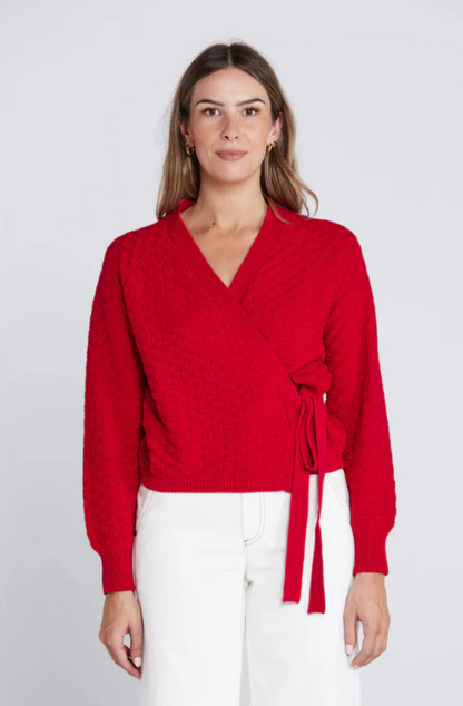THING THING WRAPT CARDIGAN - SIZZLING SCARLET - TTW2390 03