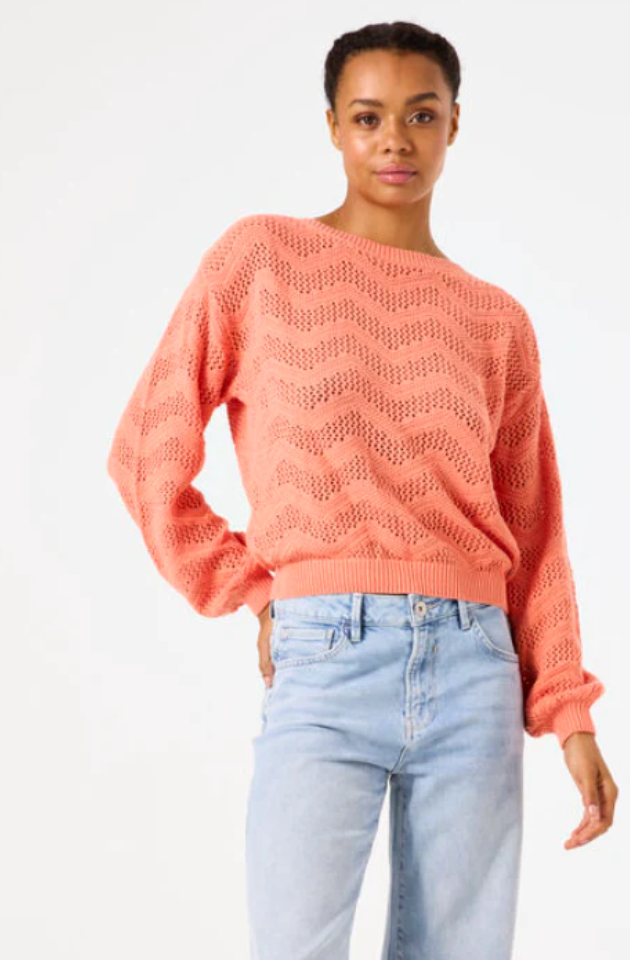 GARCIA ZIG-ZAG SWEATER - PEACH SORBET - B50040-1960