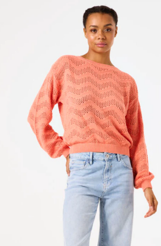 GARCIA ZIG-ZAG SWEATER - PEACH SORBET - B50040-1960