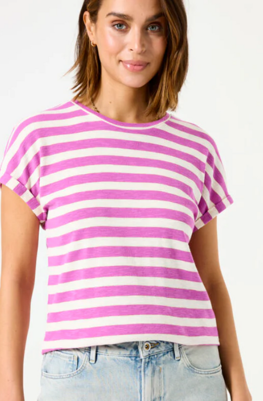 GARCIA STRIPED TEE SHIRT - MEADOW MAUVE - C50210-3748