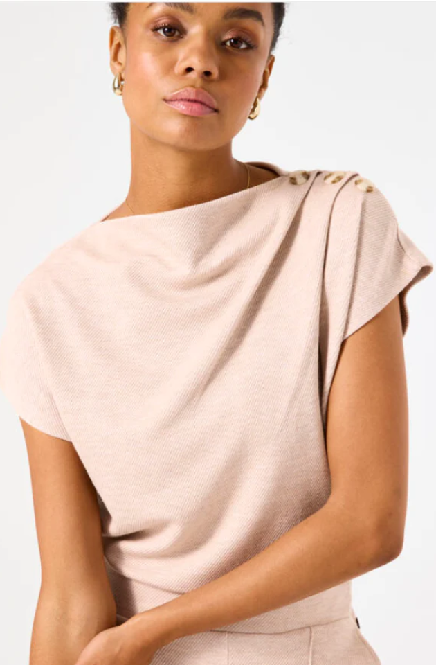 GARCIA BUTTON SWEATER - SAND MELEE - C50260-2542