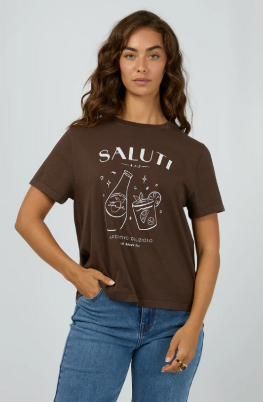 ALL ABOUT EVE SALUTI REGULAR TEE - BROWN