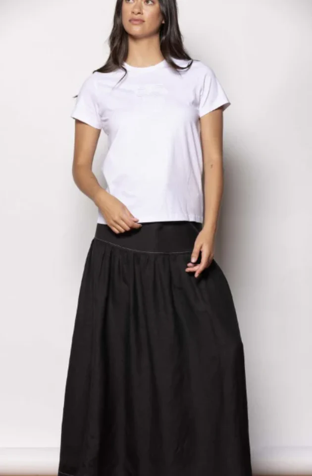 DRESSED BOW T-SHIRT - WHITE/WHITE EMB-SS2517EX/3