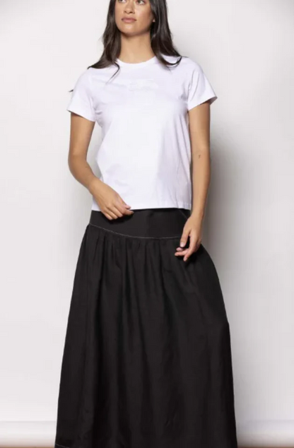 DRESSED BOW T-SHIRT - WHITE/WHITE EMB-SS2517EX/3