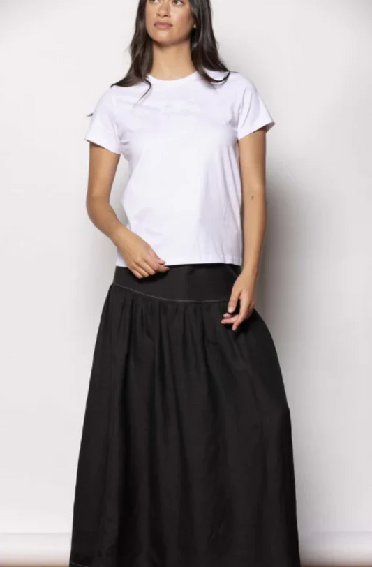 DRESSED BOW T-SHIRT - WHITE/WHITE EMB-SS2517EX/3