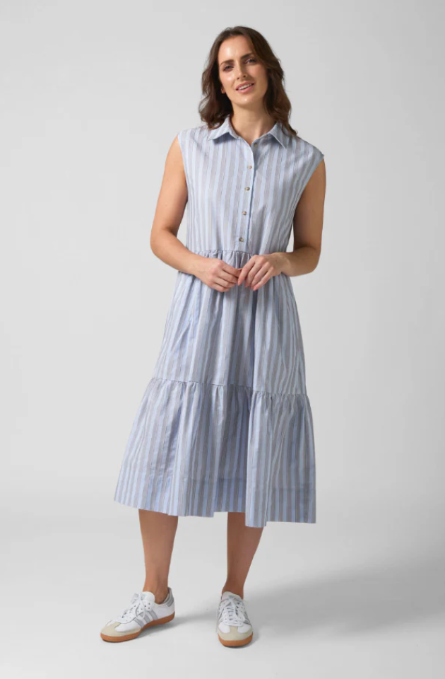 STELLA & GEMMA ELLIE DRESS - SAND STRIPE - SG25SS405