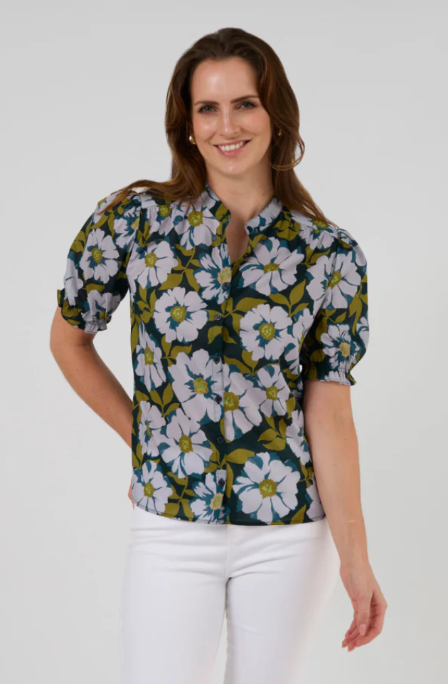 STELLA & GEMMA BEX BLOUSE - NIGHTFALL IN GIVERNY - SG25SS410   COMING SOON / PRE-ORDER