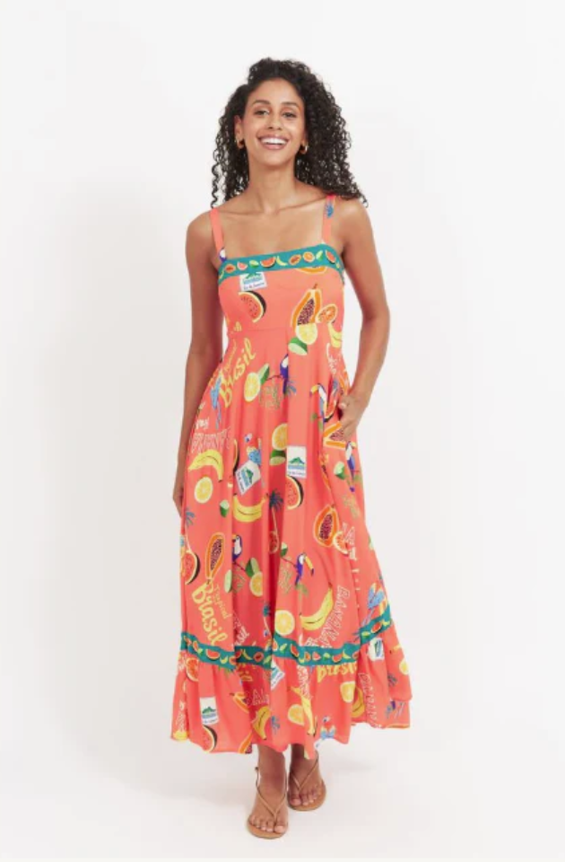 HAVEN CABANA TANK MAXI DRESS - BRASIL CORAL - 7810302