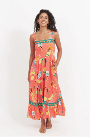 HAVEN CABANA TANK MAXI DRESS - BRASIL CORAL - 7810302
