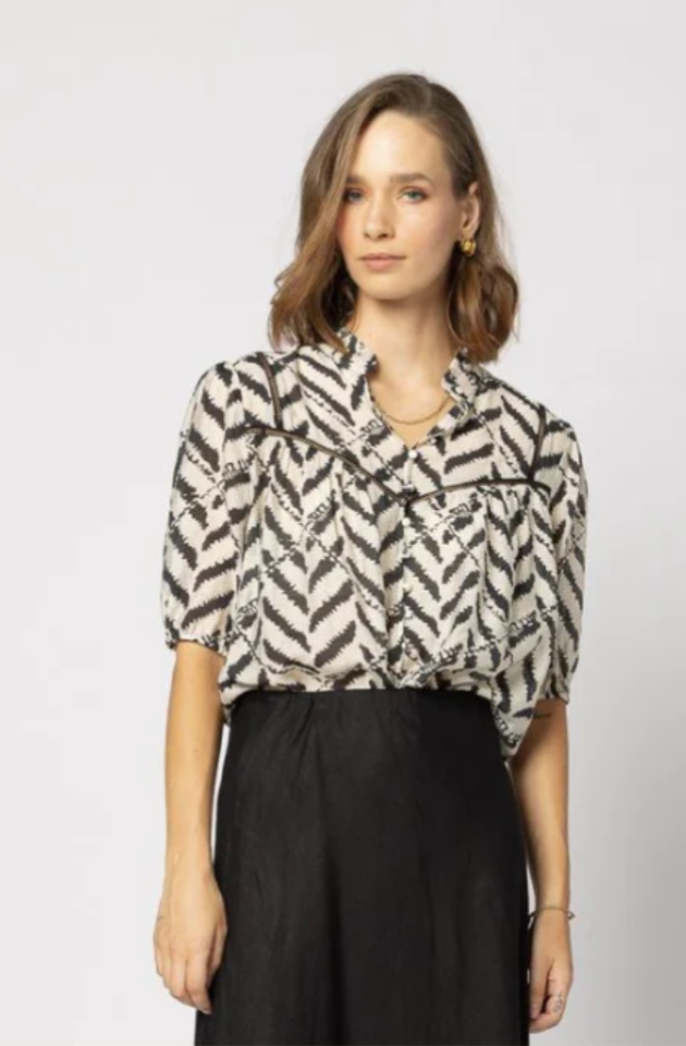 DRAMA THE LABEL DALILA TOP - BLACK ZEBRA - 1279