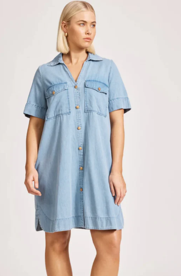 EB & IVE MELENIA DENIM SHIRT DRESS - DENIM - 2599101