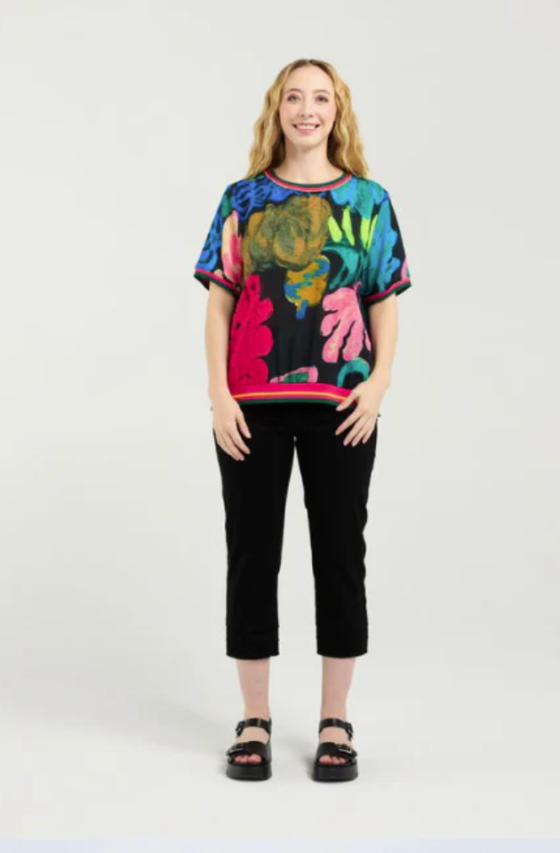 SEDUCE ZOE TOP - MIDNIGHT FERN - S4009-2