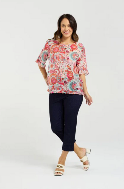 SEDUCE DOROTHY TOP - SUMMER FOLIAGE - S4015-2