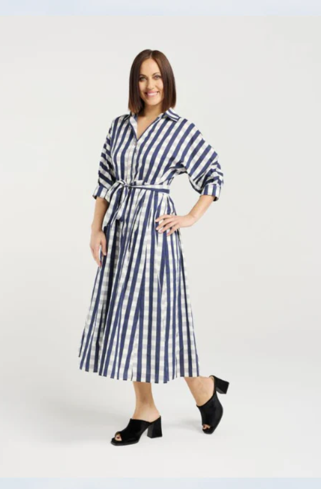 SEDUCE AVA DRESS - INK CHECK - S4043-2