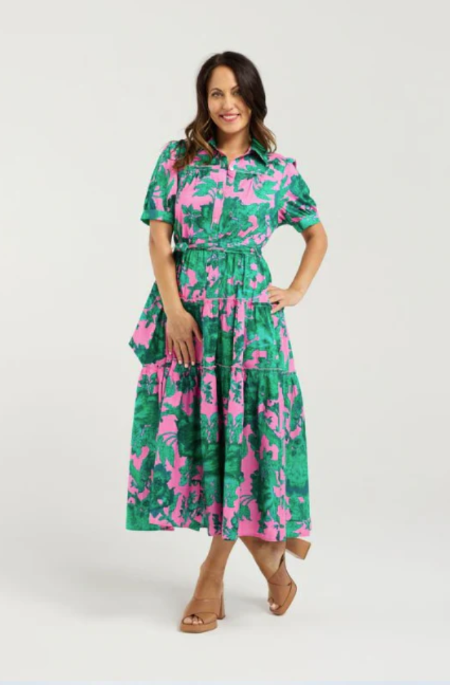 SEDUCE ELISE DRESS - PINK JUNGLE - S4050-1