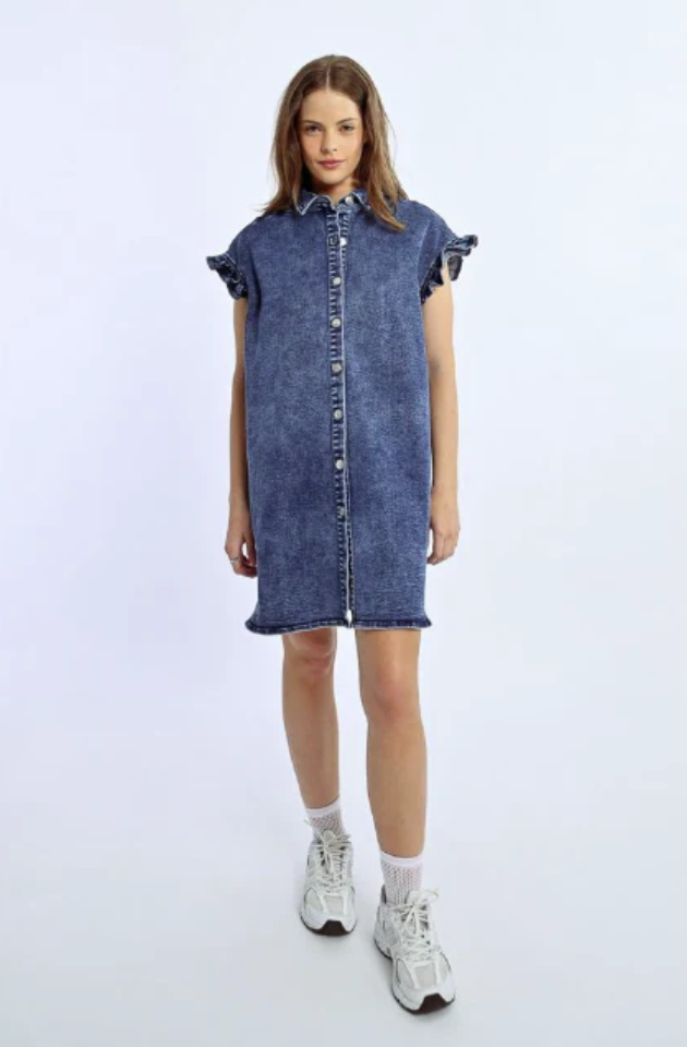 LILI SIDONIO WOVEN DRESS - DENIM BLUE - EL1117DE-DEN