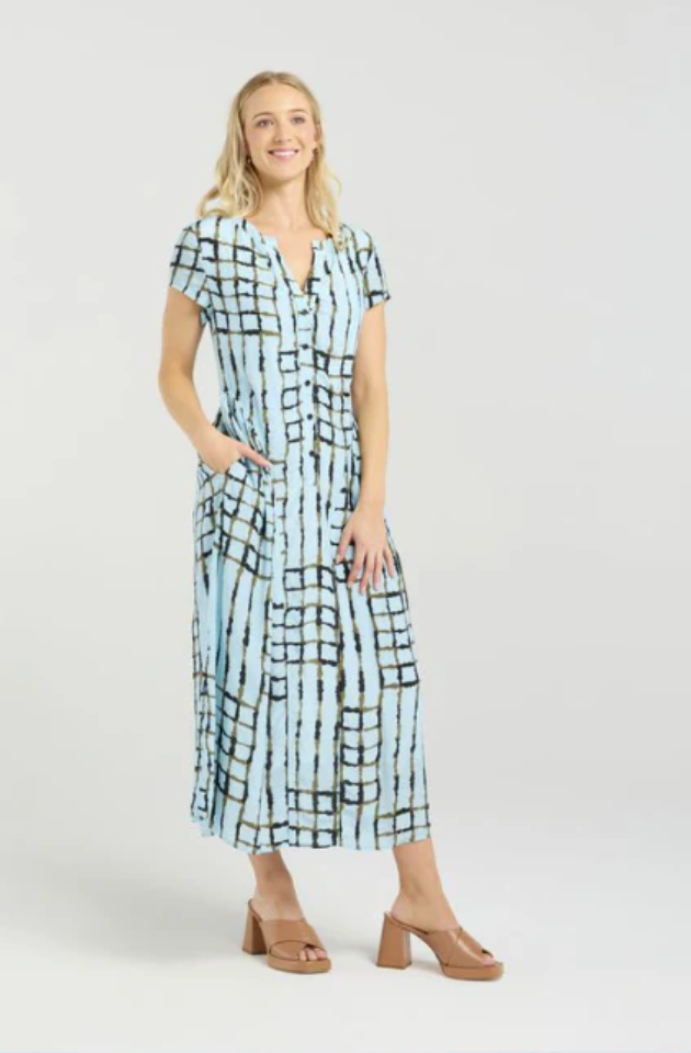 ET ALIA CHRISSY DRESS - SKYLINE PLAID - EA9026-1
