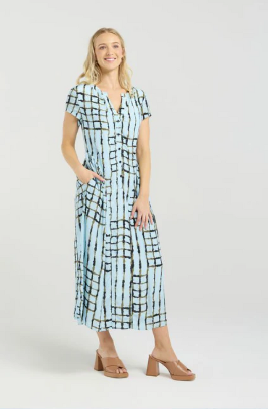 ET ALIA CHRISSY DRESS - SKYLINE PLAID - EA9026-1