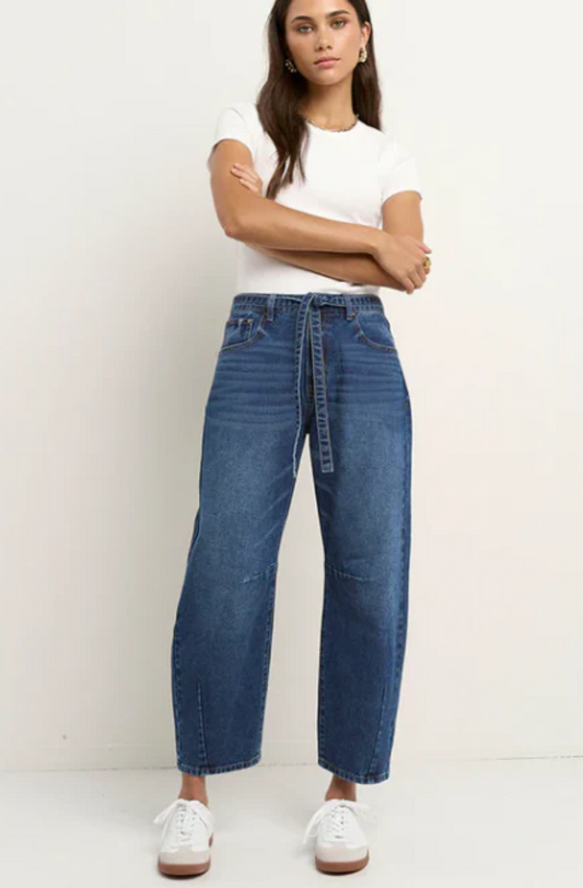 STORIES TO BE TOLD CAMPUS BARREL JEANS - DEEP BLUE