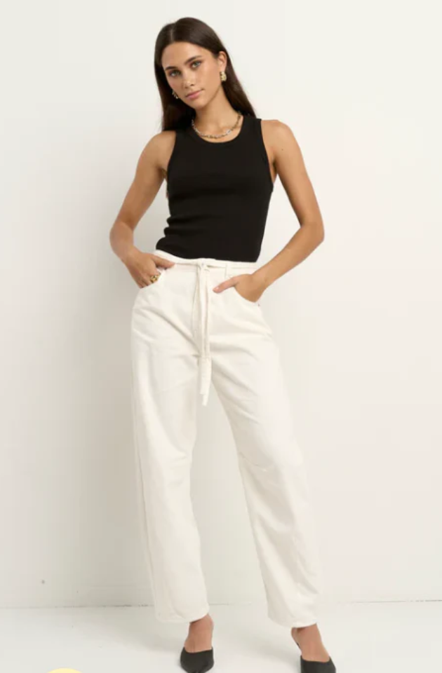 STORIES TO BE TOLD CAMPUS BARREL JEANS - ECRU