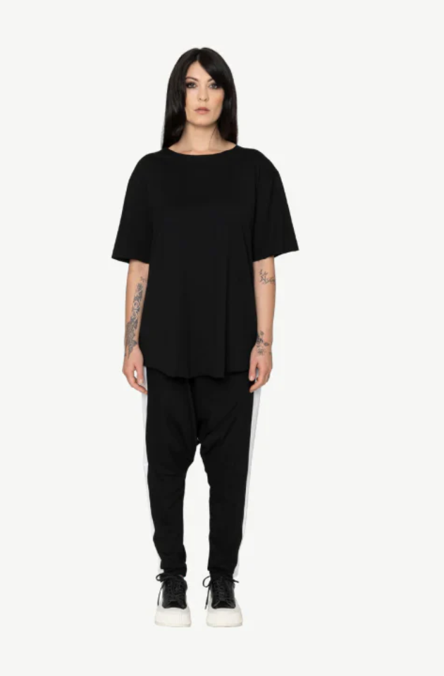 BONE & ARROW ORIS TOP - BLACK + WHITE TRIM - 7016