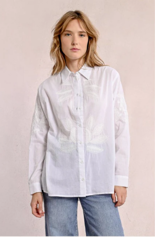 MOLLY BRACKEN LADIES WOVEN SHIRT - WHITE - Z630DE-WHI