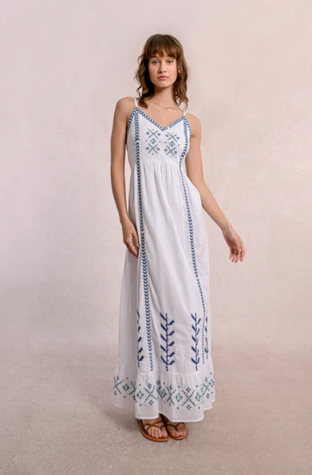 MOLLY BRACKEN LADIES WOVEN DRESS - WHITE - Z593DE-WHI