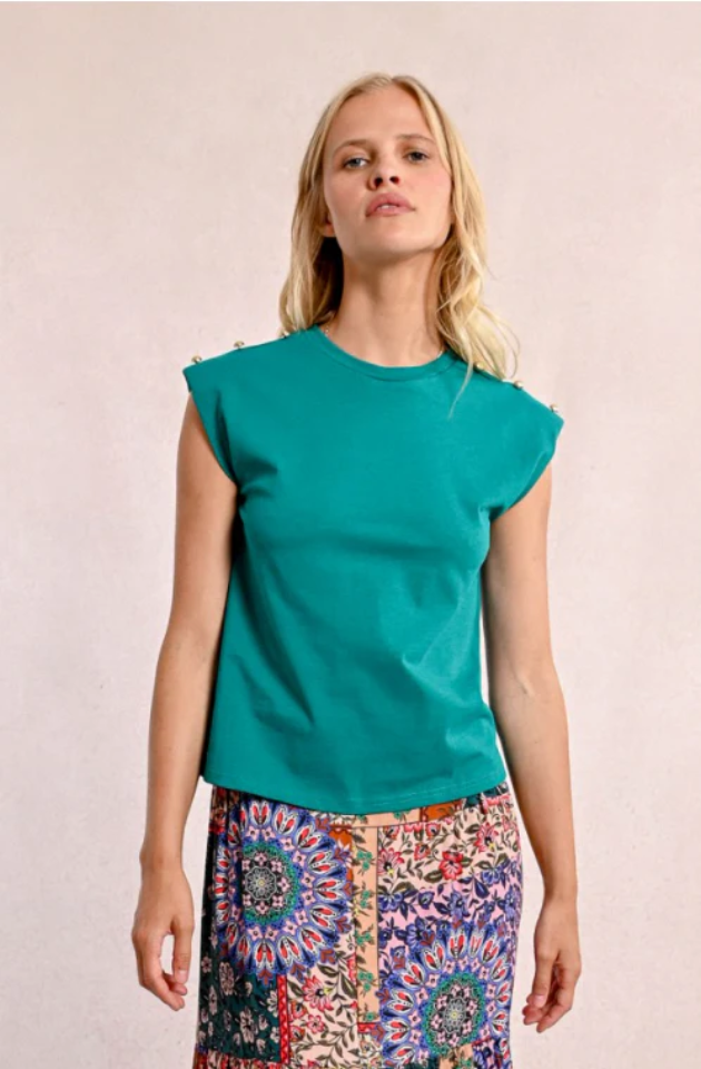 MOLLY BRACKEN LADIES KNITTED TEE - EMERALD GREEN - T2018DP-EME