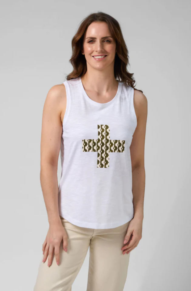STELLA & GEMMA EVERYDAY TANK - WHITE FEX CROSS - SGTS3578