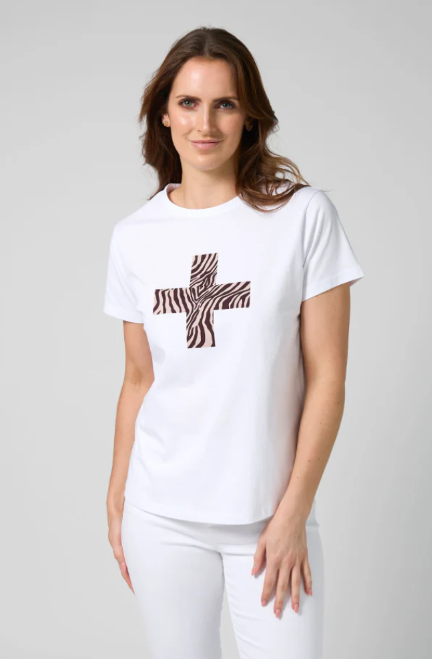 STELLA & GEMMA ACE TEE - MERLOT ZEBRA CROSS - SGTS3580