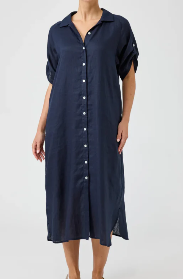 EB & IVE STUDIO SHIRT DRESS - NAVY - 2495221