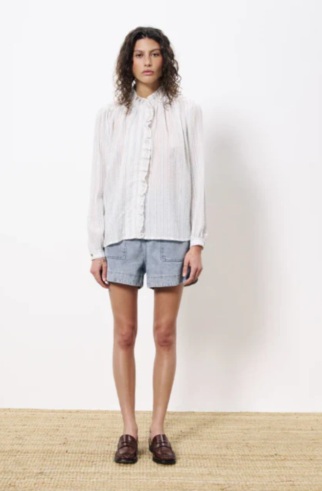 FRNCH CELENA BLOUSE - BLANC - SS-INC-25007-BLA