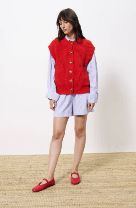 FRNCH CARMELE KNIT - ROUGE - SS-CHM-25020-ROU