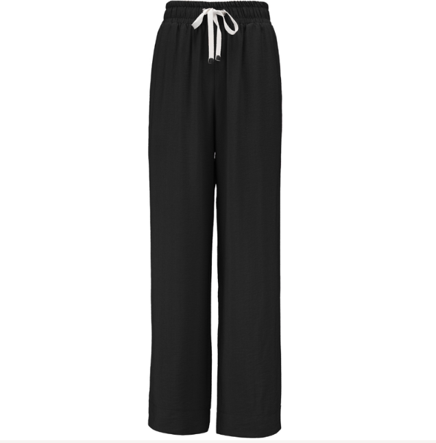 MOKE NZ INDIANA WIDE LEG PANTS - BLACK - INDIANABLK