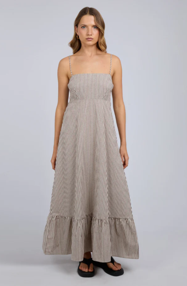 SILENT THEORY SUNDAY MAXI DRESS - CHOCOLATE - 60X5385.CHOC