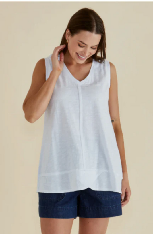 BETTY BASICS MARIAH TANK - WHITE - BB1093-WHI