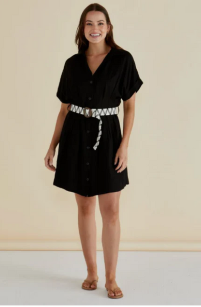 BETTY BASICS ARCHER DRESS - BLACK - BB8443-BLA