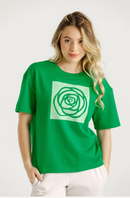 ROSE ROAD PHOENIX TEE - KELLY GREEN - ROS245 03