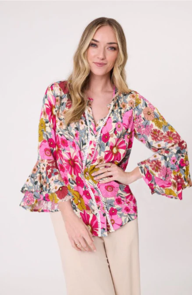 LEMON TREE DESIGN - CONTESSA TOP - GARDEN PRINT