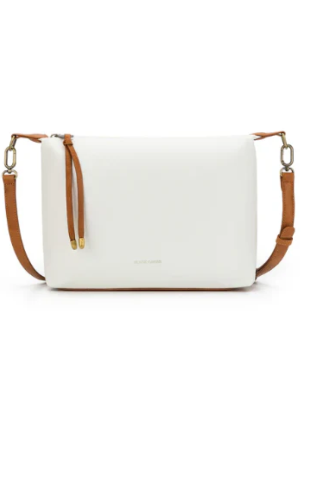 BLACK CAVIAR DANA CROSSBODY BAG - WHITE/TAN   COMING SOON / PRE-ORDER